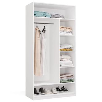 Topeshop Openo 1w6p - Armario Modular Con Barra Y Estantes Para Dormitorio - 100x200x50 Cm - Blanco