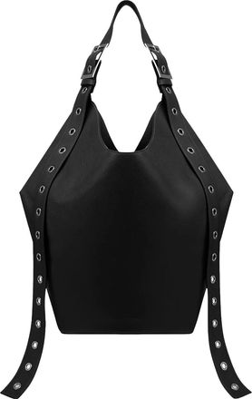 Dondup Black Big Hobo Leather Bag