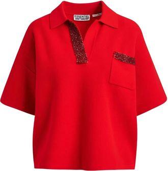 Essentiel Polo International con perline - Rosso