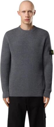 Stone Island Rondgebreide trui - Heren - Ronde hals truien - Grijs - XL - Truien & Vesten