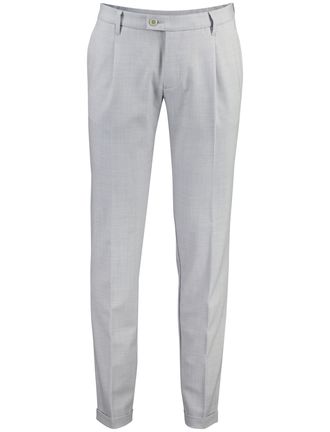 Alberto Pantalon flatfront Alberto grijs wol slim fit