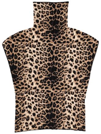 Circus Hotel Leopard Animal Print Turtle Neck Top