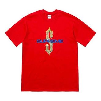 SUPREME SS18 Diamonds Tee Red Diamond Printing Short Sleeve Unisex SUP-SS18-0105