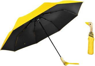 Generic Duck Head Umbrella - Duck Head 3-Fold Windproof Umbrella With UV Protection - Cute Sun And Rain Protection With 8 Ribs,Windproof Rainproof 3 Folding S