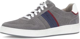 Gabor Sneaker PIUS GABOR, Herren, Gr. 11,5 (46,5), grau (grau kombiniert), Veloursleder, Schuhe Sneaker, Freizeitschuh, Halbschuh, Schn&uuml;rer mit Kontrastbes&auml;