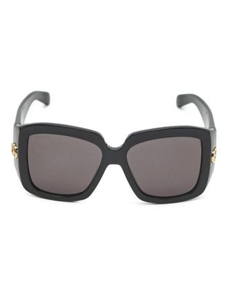 Gucci oversized-frame logo sunglasses - Black
