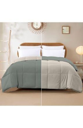 Modern Threads Down Alternative Reversible Comforter in Dusty Sage/almond at Nordstrom Rack, Size Queen