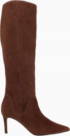Pelle Moda Womens Lidya Heeled Tall Boots In Espresso Suede