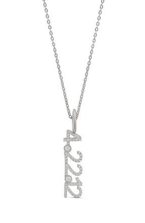 SHYMI Pav&eacute; Cubic Zirconia Date Pendant Necklace in Silver at Nordstrom