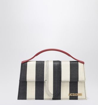 Jacquemus Le Grand Bambino Striped Black And Ivory Bag