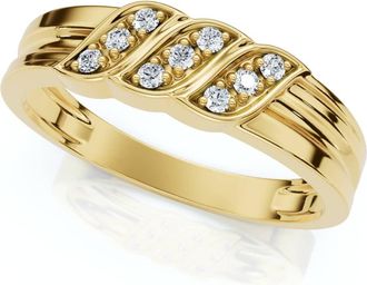 Pompeii3 Mens Diamond Ring 14k Gold Wedding Ring 9-Stone Lab Grown