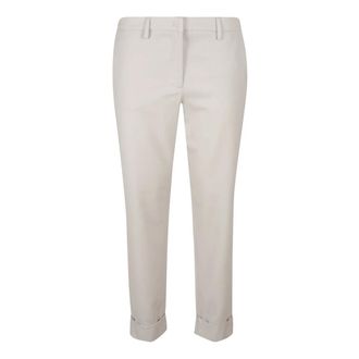 Fabiana Filippi Cropped Broeken - Dames - Vrijetijds broeken - Beige - S - Leer - Broeken