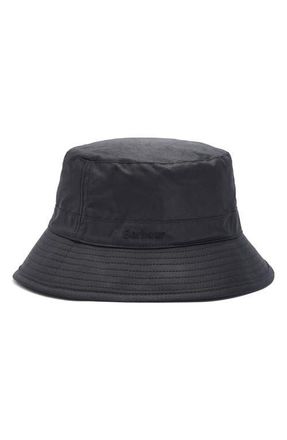 Barbour Waxed Cotton Bucket Hat in Black at Nordstrom, Size X-Large