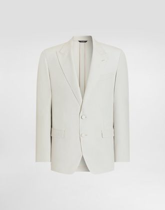 Dolce & Gabbana Single-breasted Wool Poplin Jacket - Man Beige 44