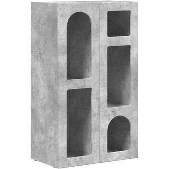 vidaXL Aparador Gris Concreto 59 X 35 X 100,5 Cm Madera De Ingenier&iacute;a Vidaxl