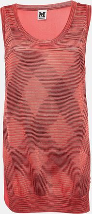 M Missoni Pink Patterned Knit Sleeveless Top