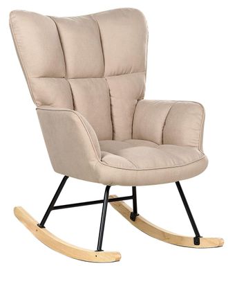 Beliani Mecedora tela beige