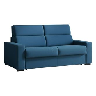 Dmora Sof&aacute; Fijo 3 Plazas Ozegna, Desenfundable, Lavable, Made In Italy, Con Reposabrazos, 220x95 Cm Azul
