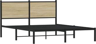 vidaXL Metal Bed Frame without Mattress Sonoma Oak 137x190 cm vidaXL