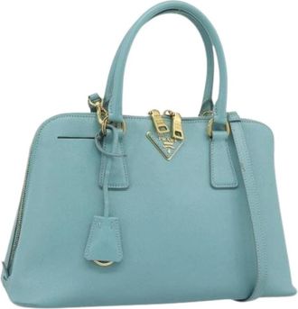 Prada Pre-owned Saffiano Leren Handtas - Dames - Vintage Handtas - Blauw - ONE Size - Leer - Vintage