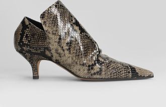 The Seller High Heels Ankle Boots In Python Print Leather