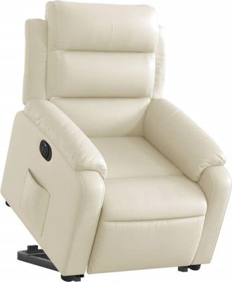 vidaXL Vidaxl - Sill&oacute;n Reclinable Elevable El&eacute;ctrico De Cuero Sint&eacute;tico Crema
