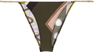 Pucci Vivara-print bikini bottoms - women - Nylon/Elastane - L - Green