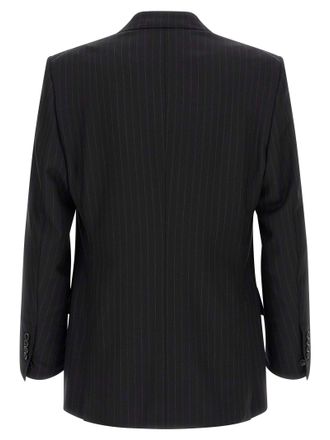 Tom Ford Pinstriped Double-Breasted Pant Suit - Black