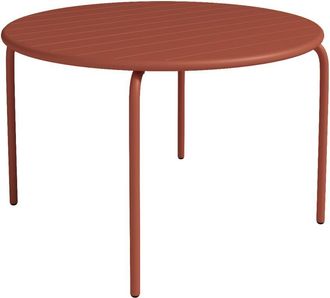 Vente-Unique Tavolo tondo da giardino D.110 cm in Metallo Terracotta MIRMANDE
