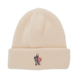 Moncler Wool Beanie - Dames - Hoeden - Beige - ONE Size - Wol - Accessoires