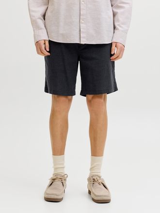 Jack & Jones Jogginghose JACK & JONES JPSTJAIDEN BREEZE JOGGER SHORT, Herren, Gr. XXL, N-Gr, schwarz detail:solid, Web, Obermaterial: 81% Baumwolle, 15% Leinen, 4%