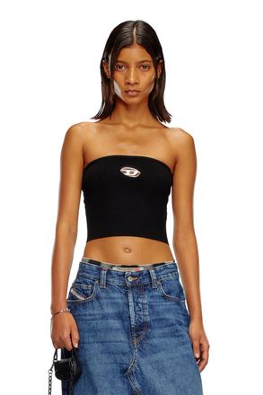 Diesel Tube top with logo plaque - Tops - Woman - Black