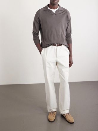 Sunspel Sea Island Cotton and Cashmere-Blend Polo Shirt