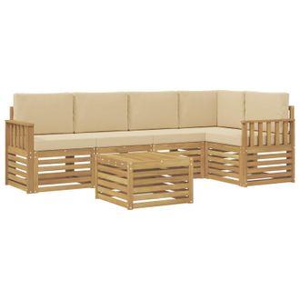 vidaXL Conjunto De Sof&aacute;s De Exterior 6 Pcs Y Beige 59 X 59 X 37 Cm Vidaxl