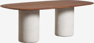 Sklum Mesa De Comedor Ovalada En Mdf Y Cemento Lysander Sklum 220 X 110 Cm