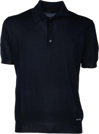 Prada Tops, Heren, Blauw, L, Silk Polo