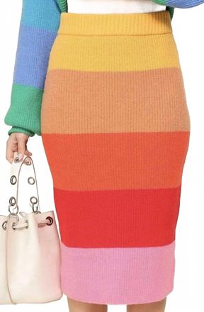 Paper Dolls Chunky Rainbow Skirt In Multicolor
