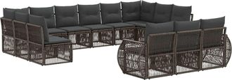 vidaXL Conjunto De Sof&aacute;s De Jard&iacute;n 13 Uds. Gris Y Gris Oscuro Vidaxl