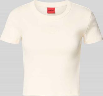 HUGO BOSS Slim Fit T-Shirt aus Baumwoll-Mix Modell DELANOR in Offwhite, Gr&ouml;&szlig;e XL