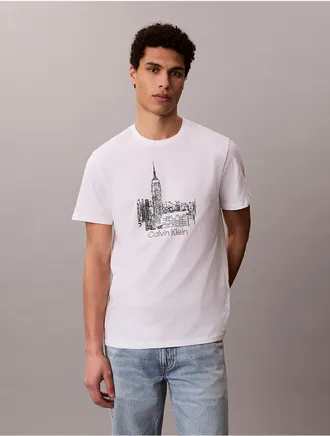 Calvin Klein Jeans Calvin Klein Mens City Graphic Classic T-Shirt - Open White - L