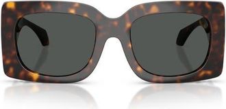 Versace 54mm Square Sunglasses in Havana /Dark Grey at Nordstrom