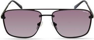 Kenneth Cole 61mm Navigator Sunglasses in Shiny Black /Gradient at Nordstrom Rack