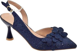 Generic Shoes for Women High Heel Rhinestone Paired with Handmade Petal Pointed-Toe Shoes and Bags Set