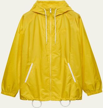 Prada Re-Nylon Drawstring Hooded Rain Jacket