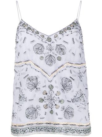 Pucci Conchiglie-print silk camisole top - women - Silk - 40 - Purple