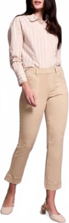 Tribal Side Leg Tape Pull On Ankle Pants In Sand Stone