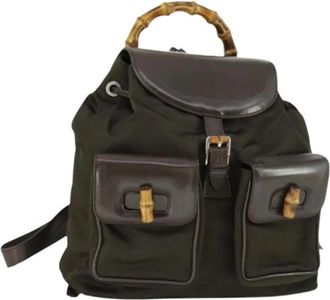 Gucci Pre-owned Vintage Rugzak - Dames - Vintage Rugzakken - Bruin - ONE Size - Leer - Vintage