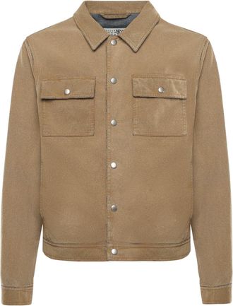 Maison Margiela Beige White Stitching Denim Trucker Jacket