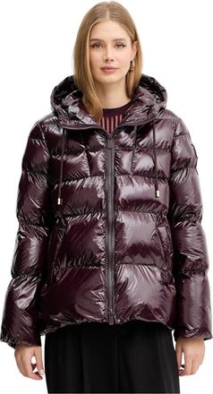 Pinko Pinko, Jassen, Dames, Rood, L, Leer, Eleodoro Quilted Jacket