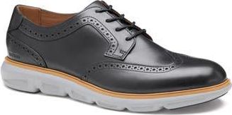 Johnston & Murphy Larkin Wingtip Derby in Black Italian Calfskin at Nordstrom Rack, Size 10.5